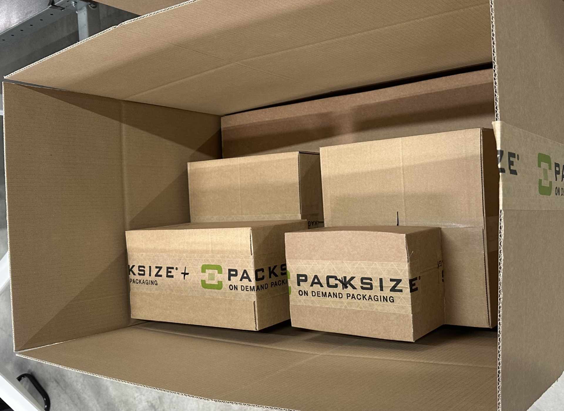 A VEGA box packed by packaging robots (during the optimization process, not the final result).
